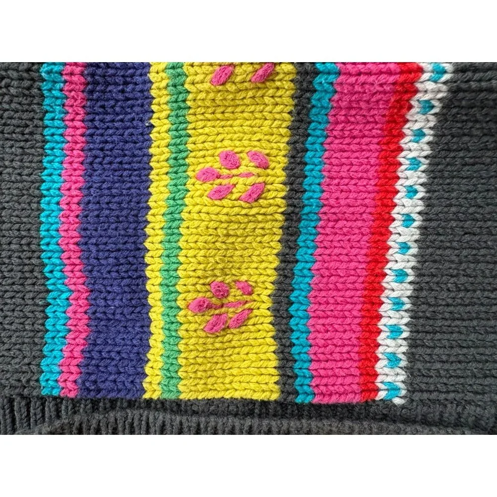 Carters  Toddler Knit Sweater Vest By 3T With Stripes &‎ Embroidered Flowers
